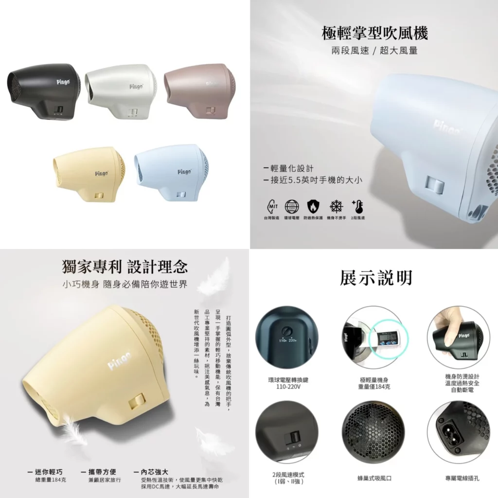 Pingo Travel Qmini 隨身掌型吹風機